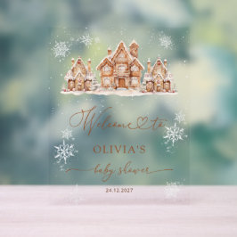 Christmas Village Winter Baby Shower Welcome アクリルサイン