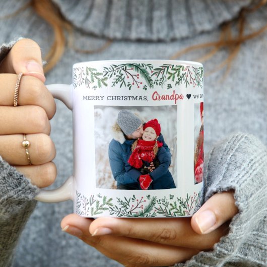 Christmas vines greenery photo holiday コーヒーマグカップ