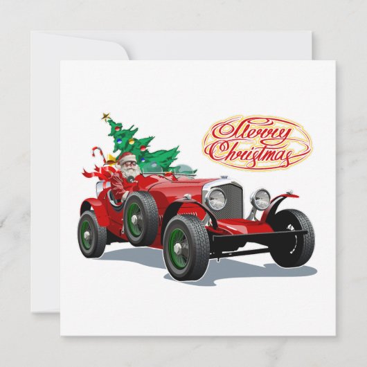 Christmas vintage car シーズンカード (正面)