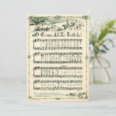 Christmas Vintage Sheet Music Snowflakes シーズンカード (スタンド正面)