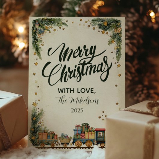 Christmas Vintage Train and Gifts シーズンカード