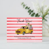 Christmas Vintage Truck Wedding サンキューカード (スタンド正面)