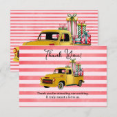 Christmas Vintage Truck Wedding サンキューカード (正面/裏面)