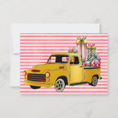 Christmas Vintage Truck Wedding セーブザデート (裏面)