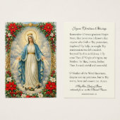Christmas Virgin Mary Memorare Prayer Poinsettia (正面&裏面)