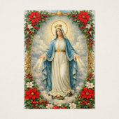 Christmas Virgin Mary Memorare Prayer Poinsettia (正面)