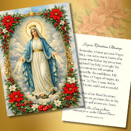 Christmas Virgin Mary Memorare Prayer Poinsettia