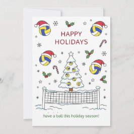 Christmas volleyball Ball Santa Hat Greeting Cards シーズンカード