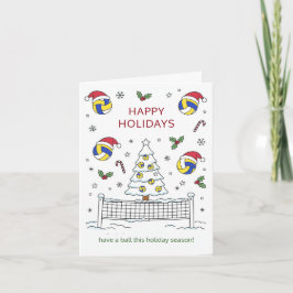 Christmas volleyball Ball Santa Hat Greeting Cards シーズンカード