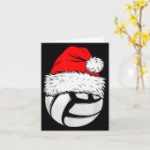 Christmas Volleyball Ball Santa Hat Xmas Matching  カード (黄色い花)