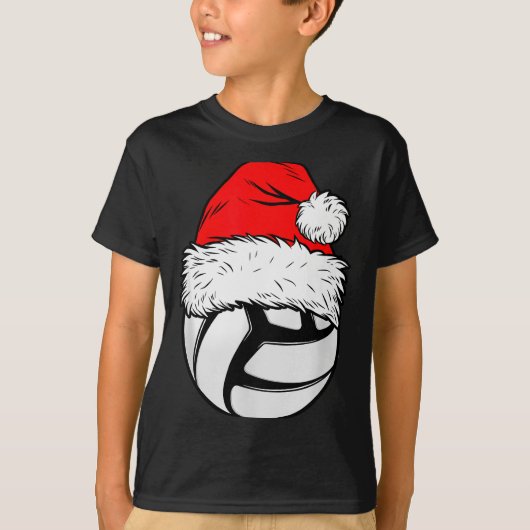 Christmas Volleyball Ball Santa Hat Xmas Matching  Tシャツ (正面)