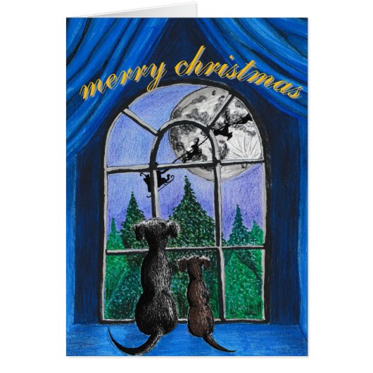 christmas "waiting for santa" springador dogs (正面)