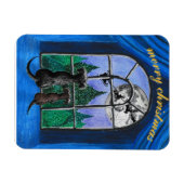 christmas "waiting for santa" springador dogs マグネット (横)