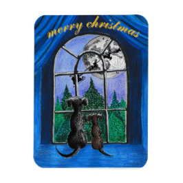 christmas "waiting for santa" springador dogs マグネット