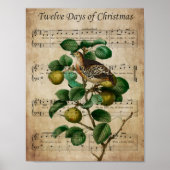 Christmas Wall Art-Partridge in a Pear Tree ポスター (正面)