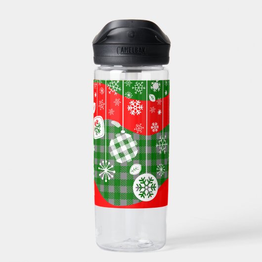 Christmas Water Bottle – White Ornaments ウォーターボトル (背面)