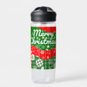 Christmas Water Bottle – White Ornaments ウォーターボトル (正面)