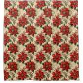 Christmas Watercolor Curtain with Rustic Elegance シャワーカーテン (正面)