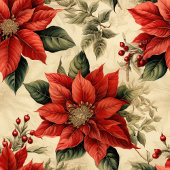 Christmas Watercolor Curtain with Rustic Elegance シャワーカーテン