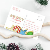 Christmas Watercolor Cute Cookies 1 Photo シーズンポストカード