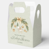 Christmas Watercolor Greenery Winter Baby Shower フェイバーボックス (オープン)