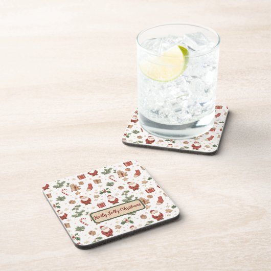 Christmas Watercolor Illustration Hard Coaster コースター (右側)