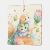 Christmas watercolor mouse セラミックオーナメント (左)