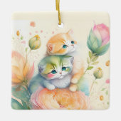 Christmas watercolor mouse セラミックオーナメント (正面)