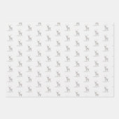 Christmas watercolor reindeer with stylish accent  ラッピングペーパーシート (正面2)