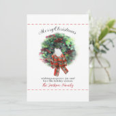 Christmas watercolor style wreath elegant classic  シーズンカード (スタンド正面)