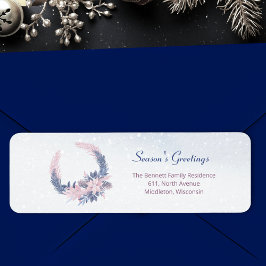 Christmas Watercolor Winter Foliage Custom Holiday ラベル