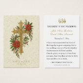 Christmas Wedding Cross Prayer Card (正面&裏面)