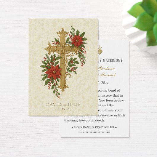 Christmas Wedding Cross Prayer Card (デスク)
