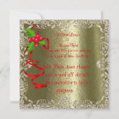CHRISTMAS WEDDING CRYSTAL Gold Sparkle Invitation 招待状 (裏面)