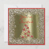 CHRISTMAS WEDDING CRYSTAL Gold Sparkle Invitation 招待状 (正面)
