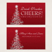 Christmas Wedding Drink Voucher Red Silver (正面&裏面)
