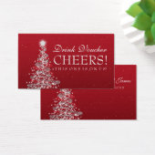 Christmas Wedding Drink Voucher Red Silver (デスク)