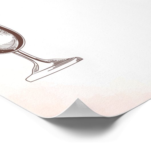 Christmas Wedding Drinks Menu Wedding Sign ポスター (角)