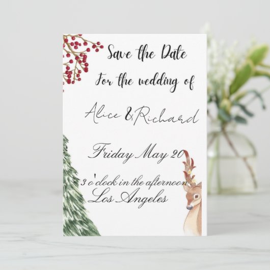 Christmas wedding Holiday  招待状 (スタンド正面)