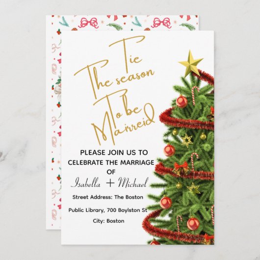 Christmas Wedding Invitation,Winter Wedding 招待状 (正面/裏面)