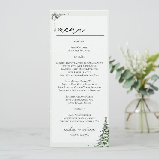 Christmas Wedding Menu Card (スタンド正面)
