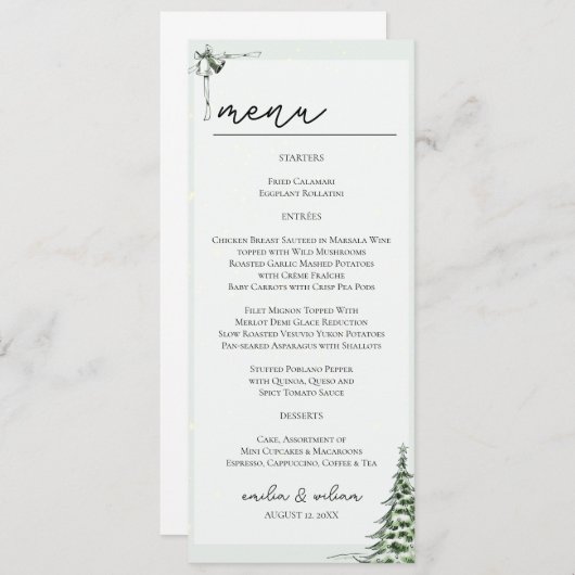 Christmas Wedding Menu Card (正面/裏面)