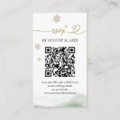 Christmas Wedding QR RSVP エンクロージャーカード (正面)