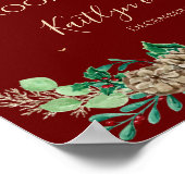 Christmas Wedding Red Gold Foliage Seat not Side ポスター (角)