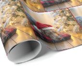 Christmas Weimaraner Dog By a Tree ラッピングペーパー (ロールコーナー)