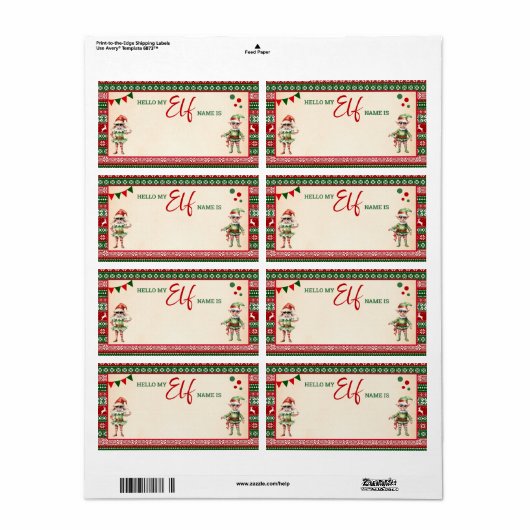 Christmas What is Your Elf Game Ugly Sweater ラベル (フルシート)
