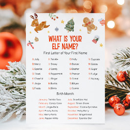 Christmas What is your Elf Name Game シーズンカード