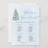 Christmas What's In Your Purse Baby Shower Game 招待状 (正面)