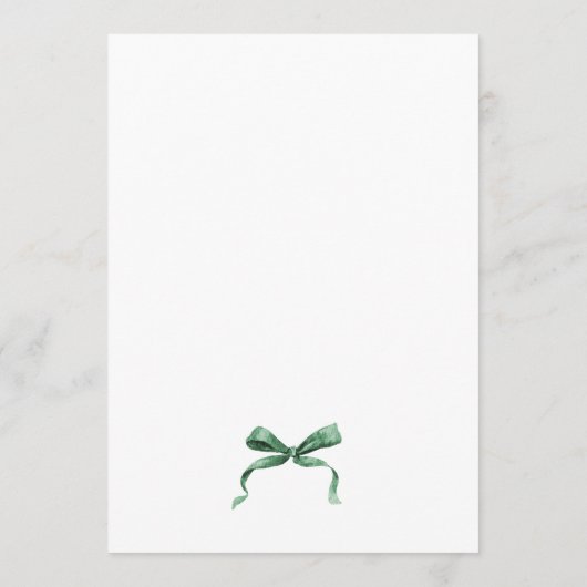 Christmas Whimsical Funky Green Bow Dinner Party メニュー (裏面)