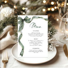 Christmas Whimsical Funky Green Bow Dinner Party メニュー